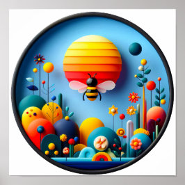 Póster Un poster abstracto de la naturaleza moderna