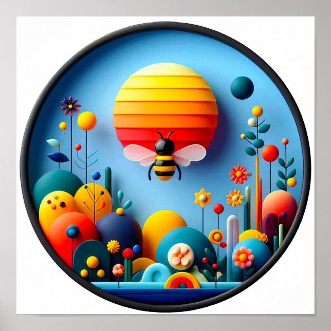 Póster Un poster abstracto de la naturaleza moderna (Frente)