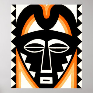 Póster Un Poster abstracto estilizado de cara de nigro