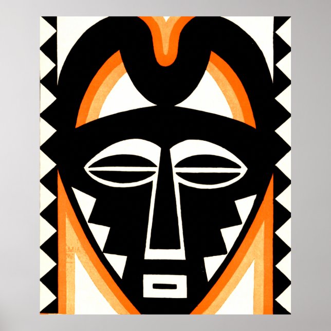 Póster Un Poster abstracto estilizado de cara de nigro (Frente)