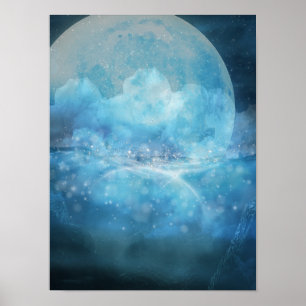 Póster Un Poster azul oceánico