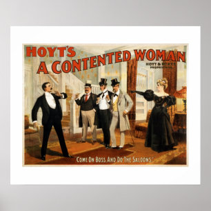 Póster Un poster contento del teatro del vintage de la