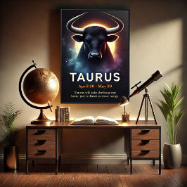 Póster Un Poster cósmico de Taurus Bull Zodiac