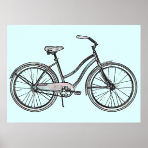 Póster Un Poster de bicicleta retro