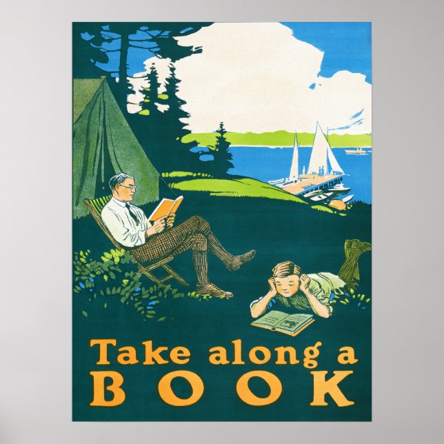 Póster Un Poster de camping de la época del libro (Frente)