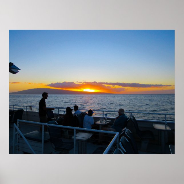 Póster Un poster de crucero para la puesta de sol en Maui (Frente)