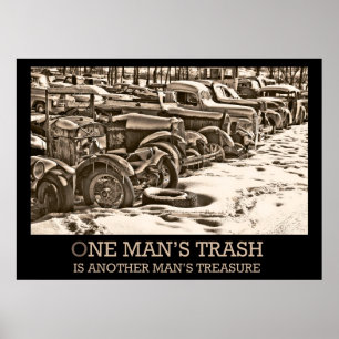 Póster Un poster de la basura del hombre