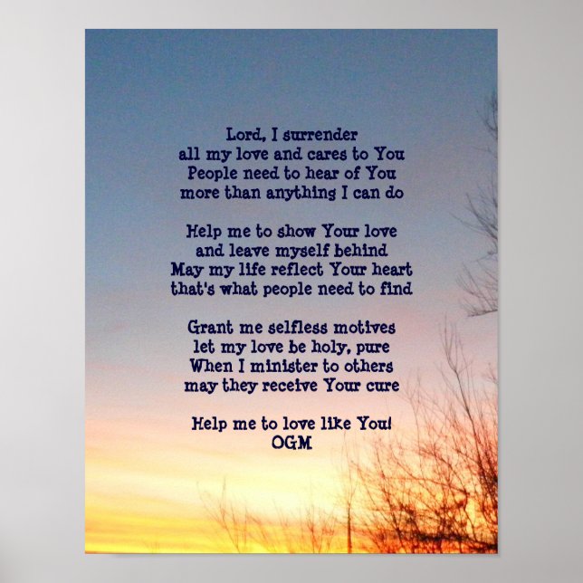 Póster Un Poster de oración cotidiana (Frente)