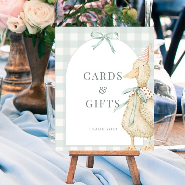 Póster Un Poster de Rótulo de tabla de regalo de unas nai (One Silly Goose Cards Gifts Tabletop Sign Poster)