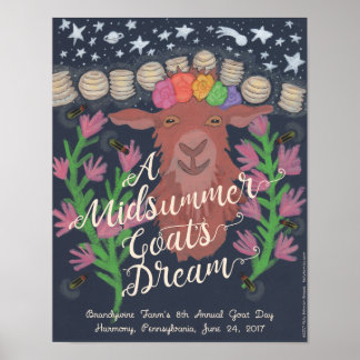 Póster Un poster del sueño de una cabra de verano (11" x