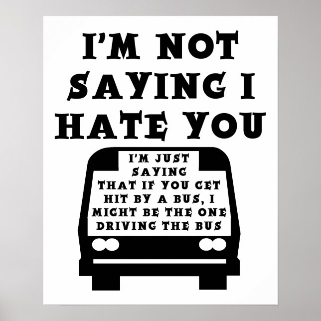 Póster Un Poster gracioso en un bus (Frente)