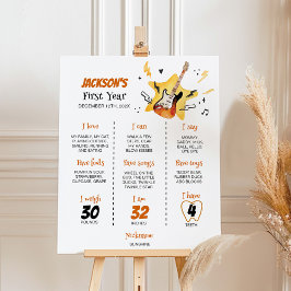 Póster Un Poster hito de cumpleaños de guitarra roca