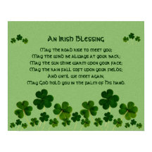 Un Poster irlandés de Bendición/Shamrock