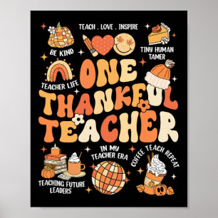 Póster Un profesor de Acción de Gracias, profesor agradec