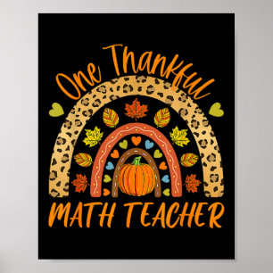 Póster Un profesor de matemáticas agradecido gracias otoñ