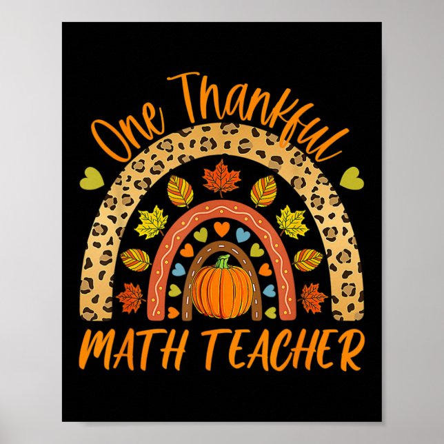 Póster Un profesor de matemáticas agradecido gracias otoñ (Frente)