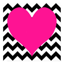 Un profundo corazón rosado sobre el zigzag blanco