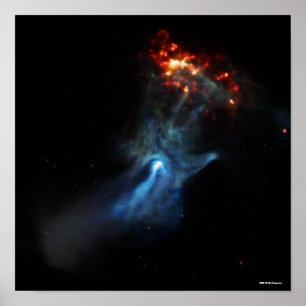 Póster Un pulsar joven muestra su mano