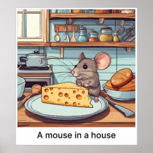Póster Un Ratón En Una Casa - Imprimir