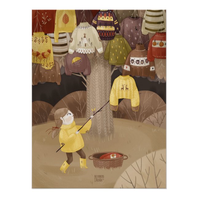 Póster Un recolector de sudaderas acogedoras (Anverso)