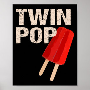 Póster Un regalo de la camiseta pop gemela para los padre