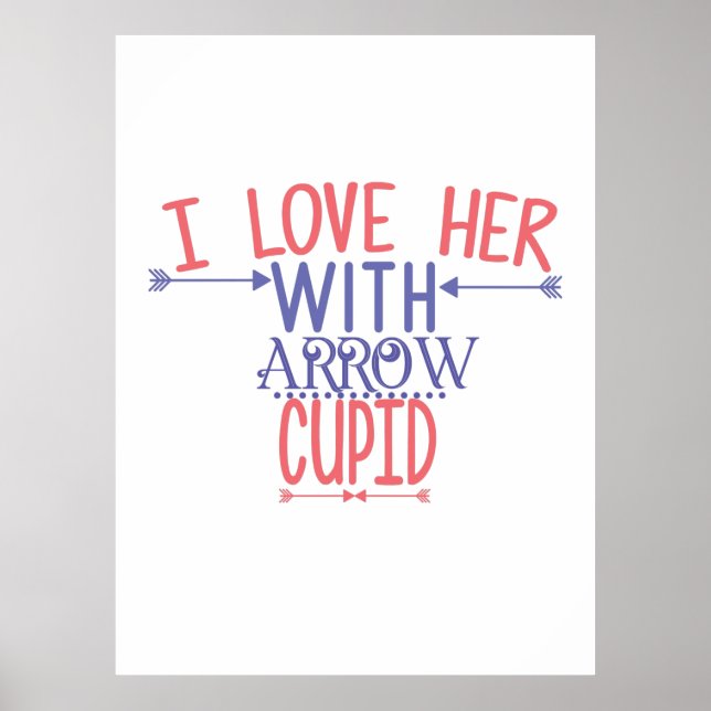 Póster Un regalo de pareja la amo con Arrow Cupid (Frente)