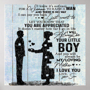 Póster Un regalo lindo para mamá, hijo de mi mamá,