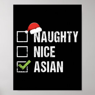 Póster Un regalo para los Navidades de Santa Hat en Asia