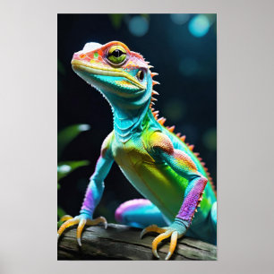 Póster Un reptil de colores vivos
