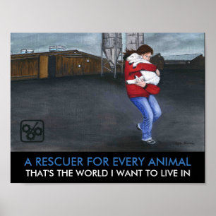 Póster Un Rescatador Para Cada Animal