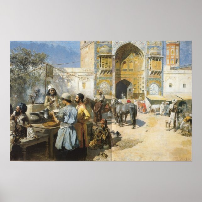 Póster Un restaurante al aire libre, Lahore (Frente)