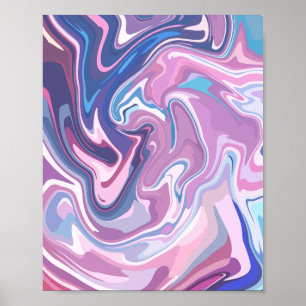 Póster Un resumen tranquilizador sumerge en rosa y azul p