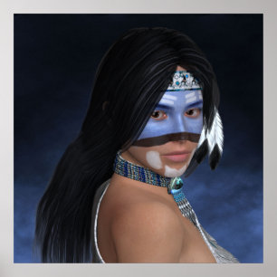 Póster Un retrato azul norteamericano