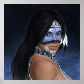 Póster Un retrato azul norteamericano