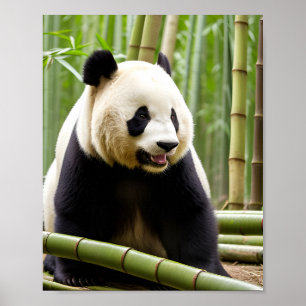 Póster Un retrato de primer plano de un panda