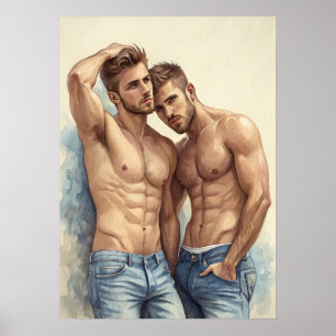 Póster Un retrato masculino contemporáneo posando