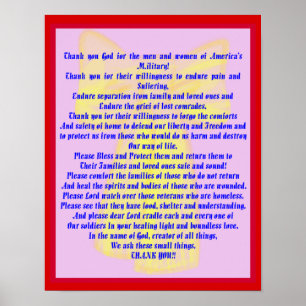 Póster Un rezo para nuestros soldados