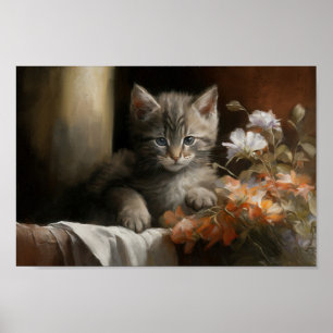 Póster Un rincón acogedor para un gatito