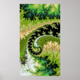 Póster Un río en el paisaje de los bosques verdes