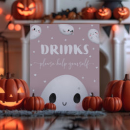 Póster Un Rótulo de bebidas de Halloween espeluznante