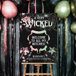 Póster Un Rótulo de cumpleaños de bienvenida muy malvado