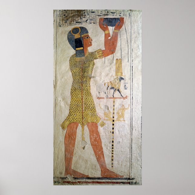 Póster Un sacerdote inmueble ofreciendo una ofrenda (Frente)