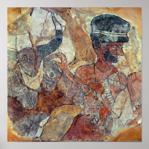 Póster Un sacerdote que lleva a un toro a sacrificar