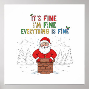 Póster Un Santa gracioso "Todo está bien"