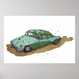 Póster Un sedán antiguo de la época de 1950
