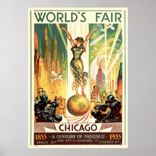Póster Un siglo de progreso - la feria 1933 de mundo de