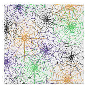 Póster Un simple patrón web de araña de Halloween