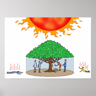 Póster Un solo rayo de sombra que sostiene la vida.