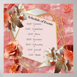 Póster Un suave tono rosado llamado Flores de Peach Fuzz