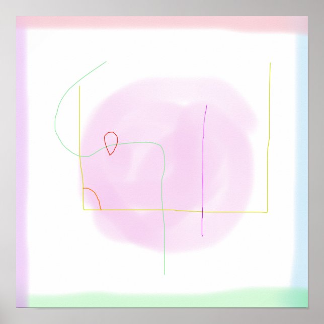 Póster Un Swirl Rosa Suave (Frente)